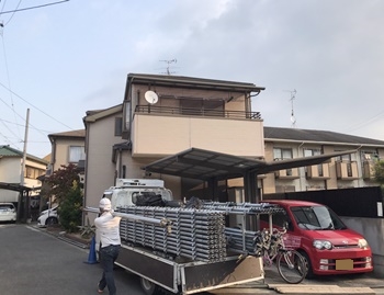 堺市中区　Y様邸　外壁・屋根塗替え工事はじまります。