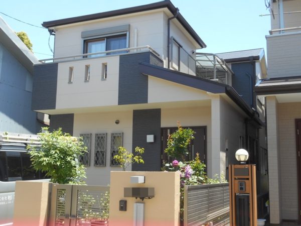 高石市 Ｏ様邸 外壁・屋根塗装、カルセラタイル貼り替え事例