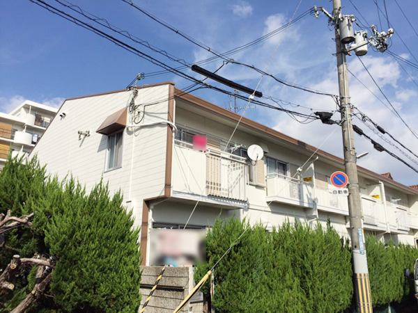 高石市　ティファニー玉串ハイツ　外壁・屋根塗装リフォーム事例