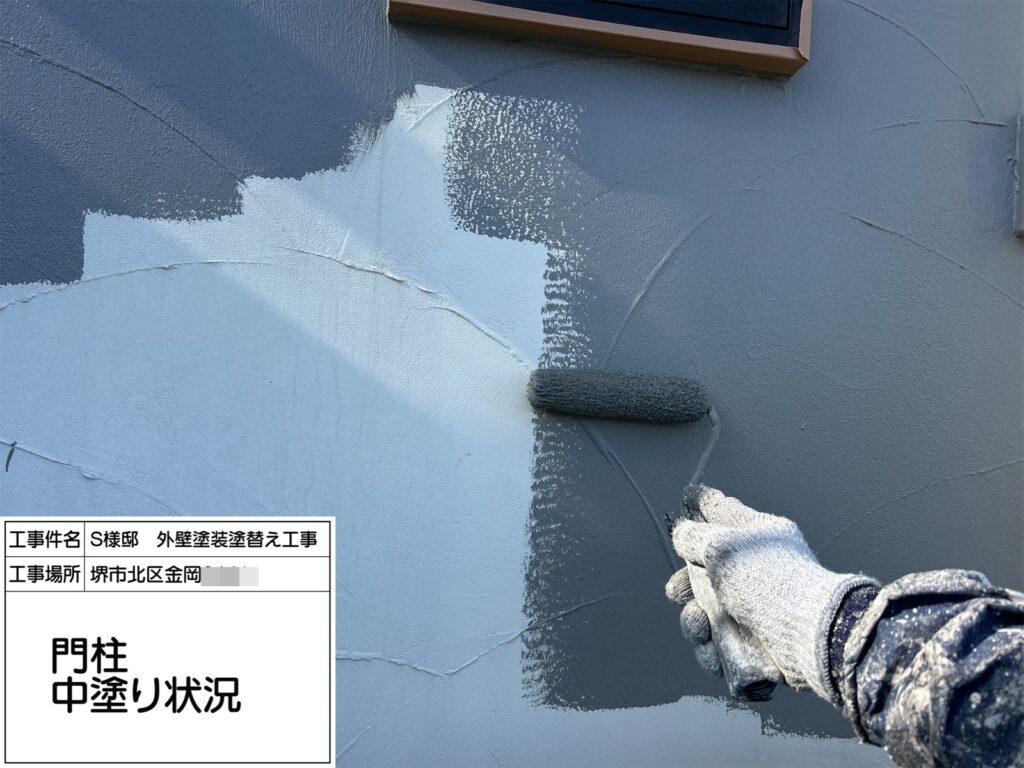 門柱（中塗り）