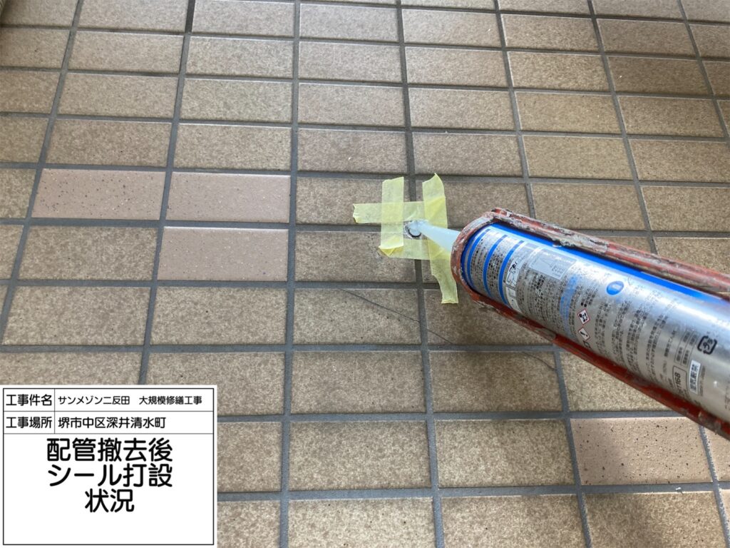 配管撤去後（シール打設）